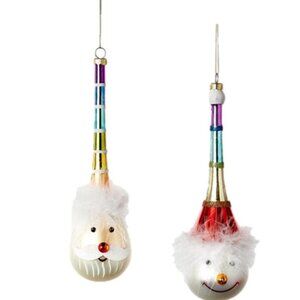 Rainbow Santa and Snowman Ornaments